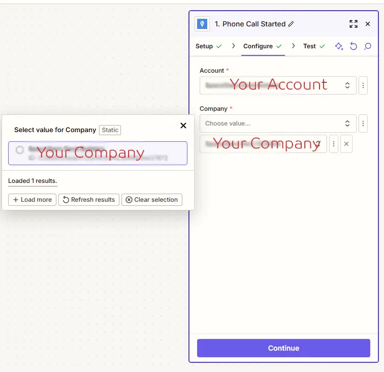 Connect your CallRail Account and Company to Zapier