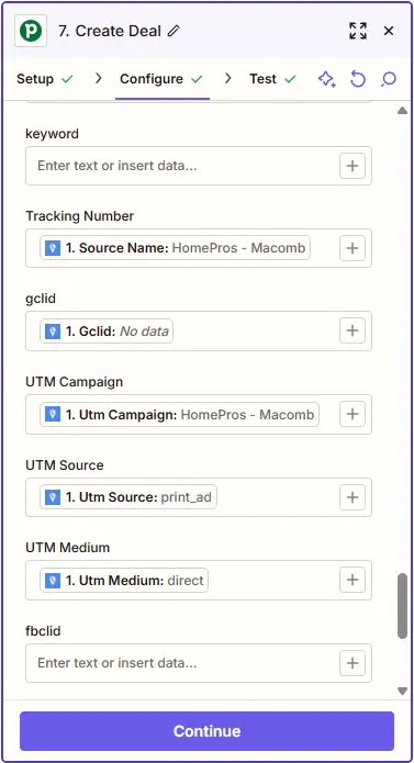 Mapping marketing parameters like gclid, fbclid, msclkid to deals in Pipedrive allows for powerful reporting and sending offline conversions back to marketing platforms