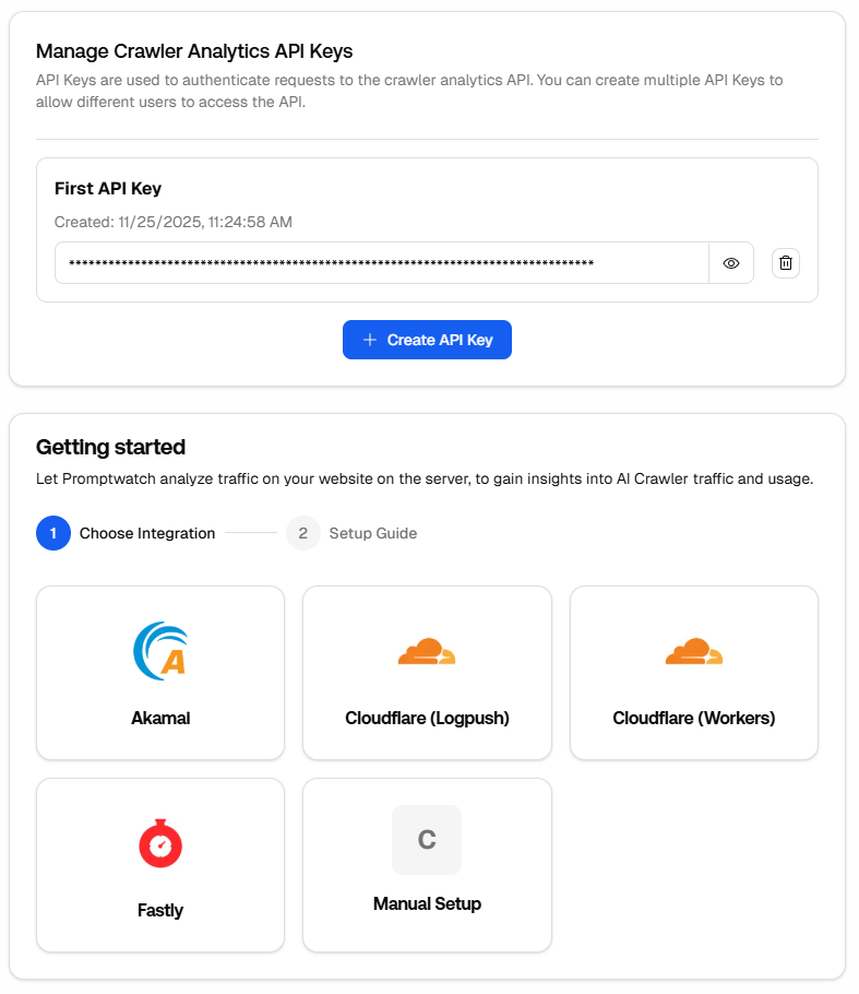 Promptwatch API integration options