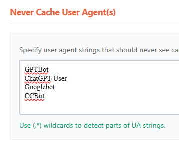 WP Rocket Exclude User Agents from caching