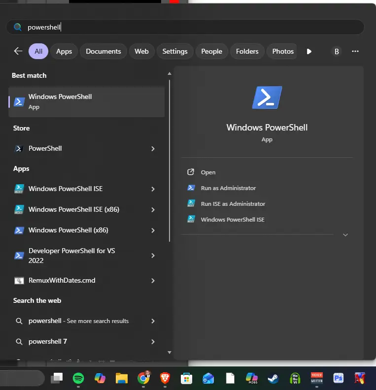 opening windows powershell